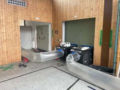 Einsatz des Gebläses zur Reduktion des PCB-Gehalts der Raumluft